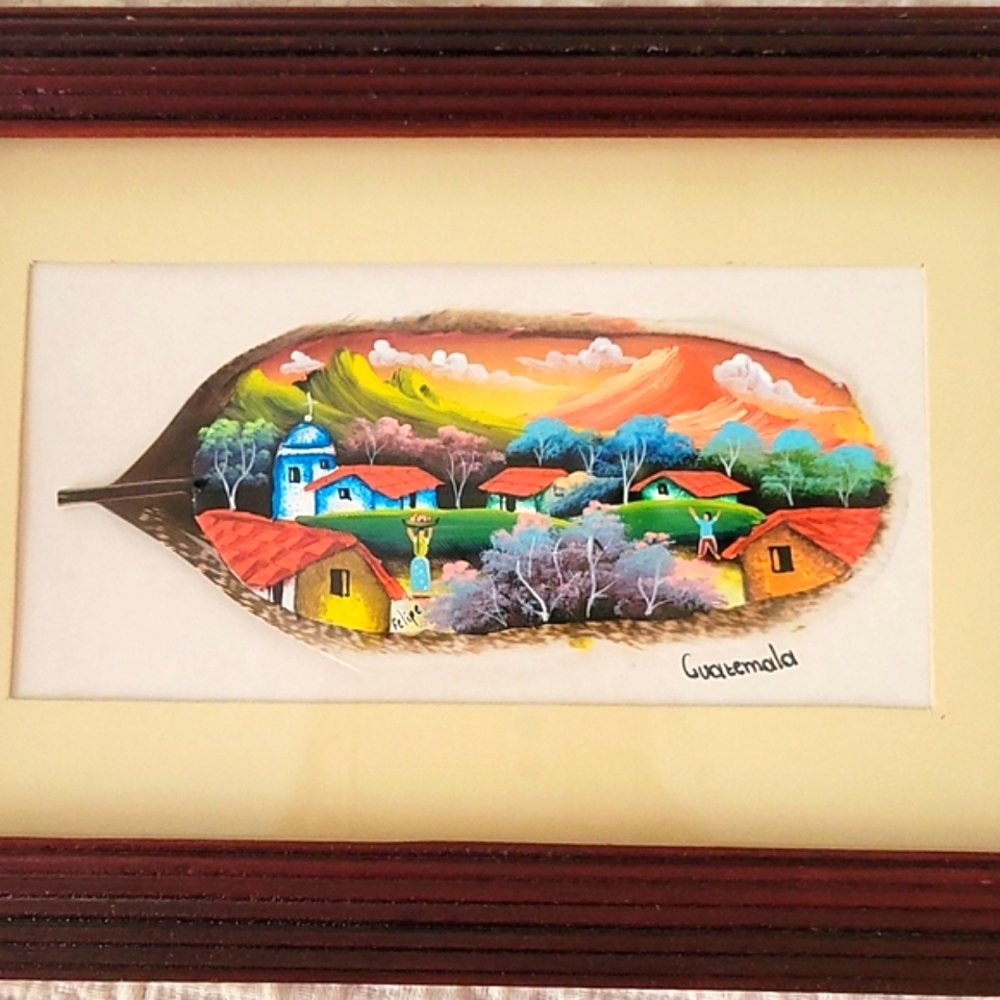 Painted Feather Art Signed Felipe